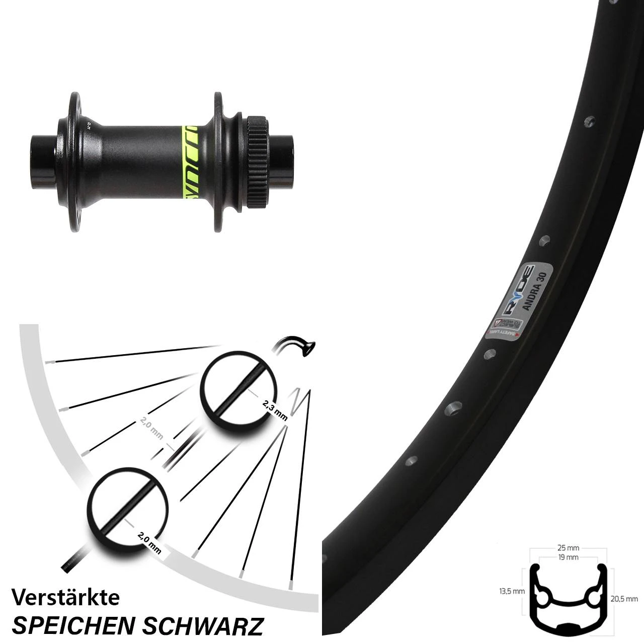 Ryde Andra 30 Disc Vorderrad 28-29 Zoll Mit Formula CL-71 Syncros 15x100 Mm