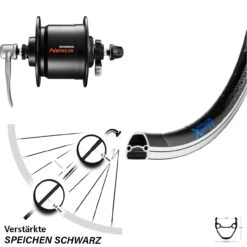 Shimano DH-C3000-3N Exal XP 19 Fahrrad-Laufrad 28 Zoll Schwarz