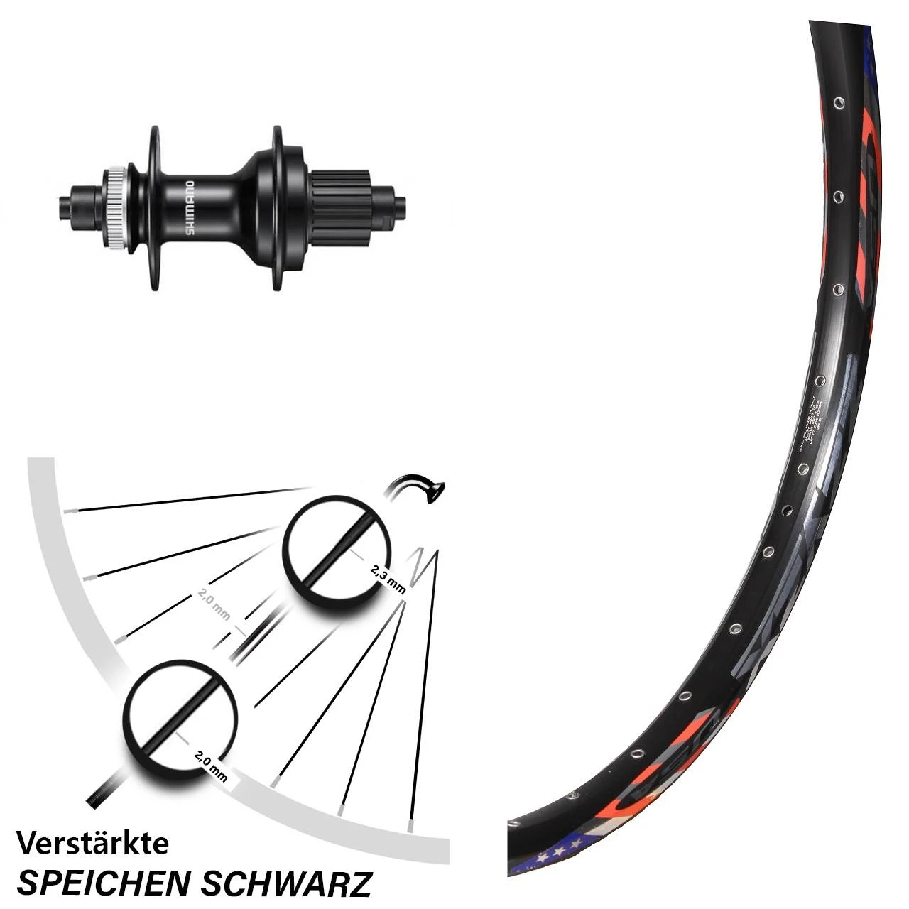 Hinterrad 26 Zoll DRC ZZYZX 5/135 Mm Shimano FH-MT500 Micro Spline