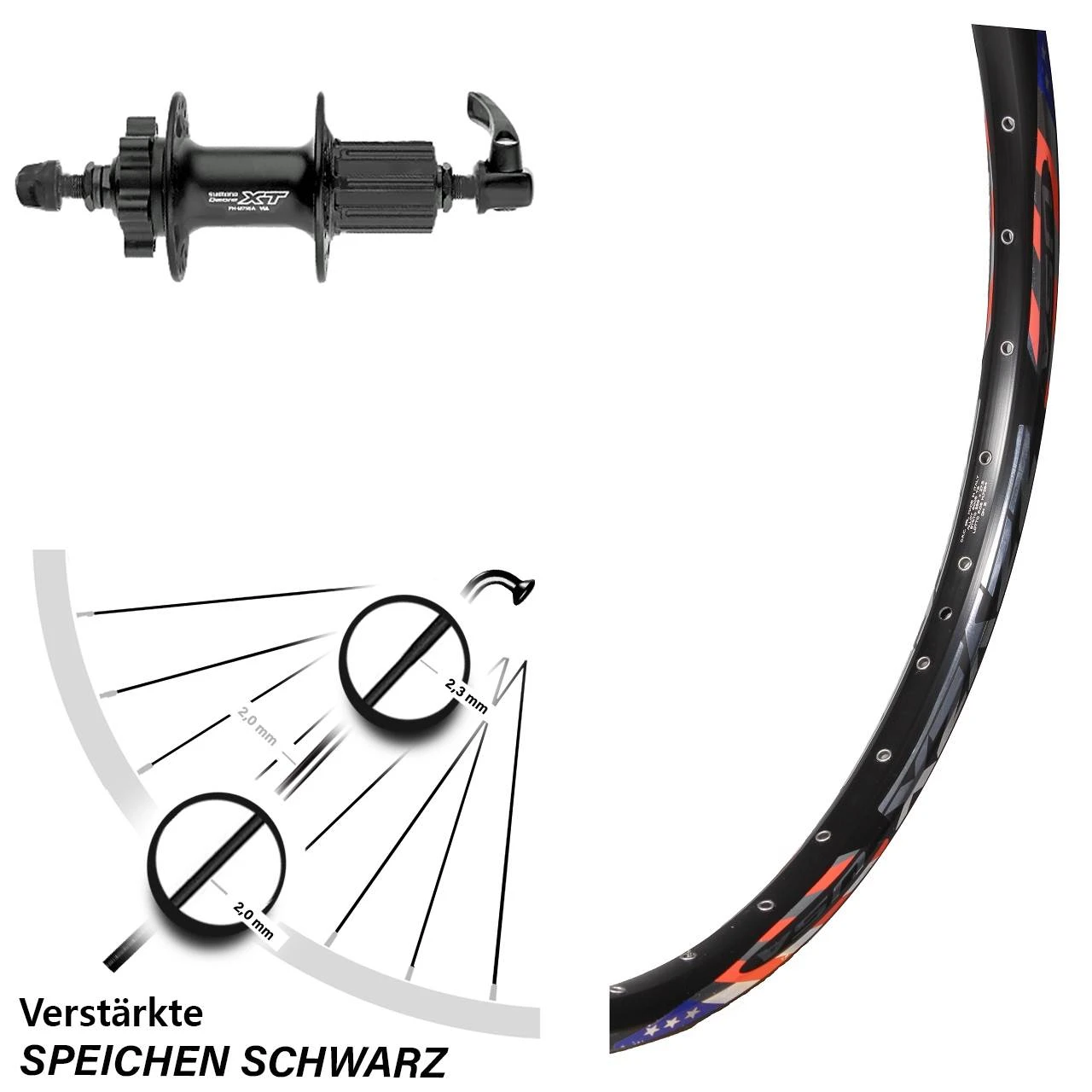 Hinterrad 26 Zoll DRC ZZYZX Disc 6-loch Shimano FH-M756 Schnellspanner