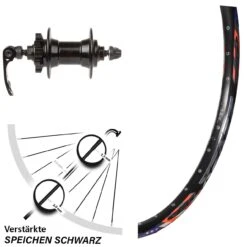 26 Zoll Vorderrad DRC ZZYZX Disc Novatec Nabe 6-Loch Schnellspanner Verstärkte Speichen