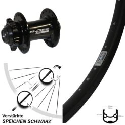 Ryde Andra 30 Disc Vorderrad 26 Zoll Mit XLC Pro Nabe Schwarz 15x100 Mm