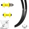 Laufradsatz 26 Zoll Ryde Andra 29-559 ETRTO Nabe XLC Pro Gelb Steckachse 15x100 12x142 Mm