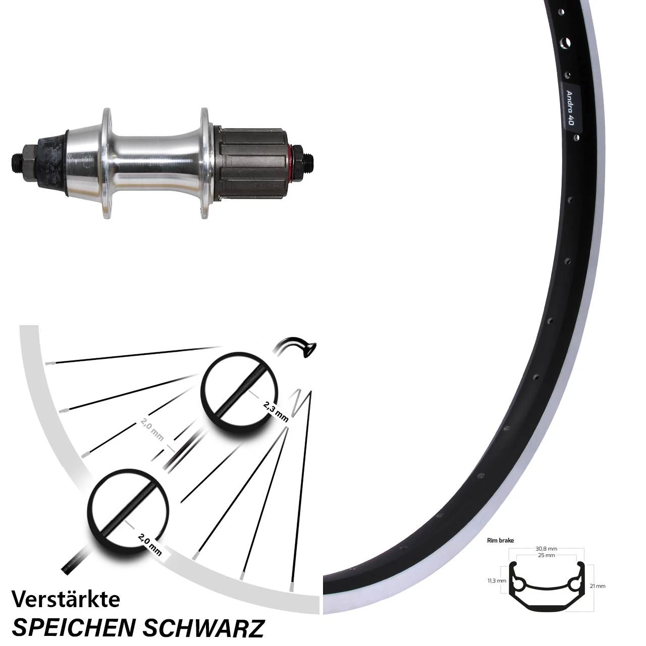 Novatec F362 TSE Ryde Andra 40 Hinterrad 26 Zoll