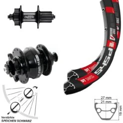 Dt-swiss Laufradsatz 26 Zoll DT Swiss 545D Dynamo Shutter PD-8 Shimano Deore 525 Disc 6-loch