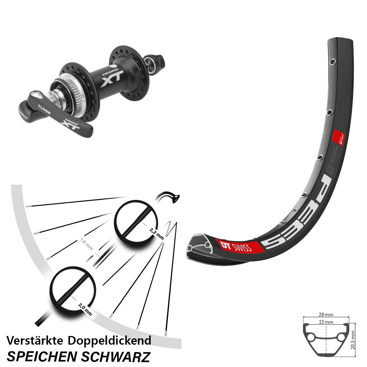 Dt-swiss DT Swiss 533 Disc-Vorderrad 28-29 Zoll Shimano XT Centerlock
