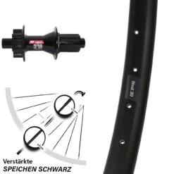 Hinterrad 27,5 Zoll DT Swiss 370 6-Loch Ryde Rival 30 Disc Für Steckachse 12/142 Mm