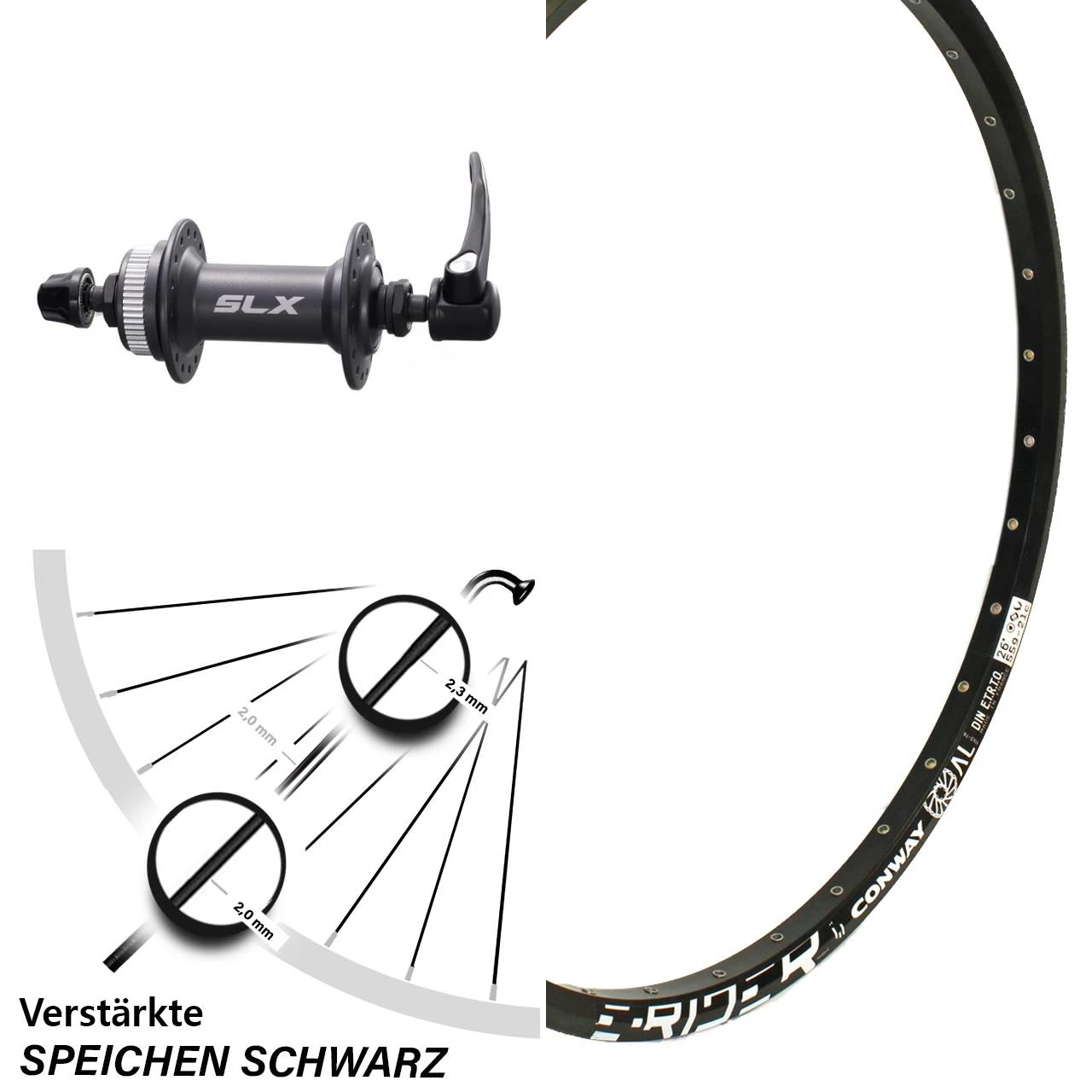 Shimano SLX HB-M665 Mach 1 Magma Vorderrad 26 Zoll Centerlock