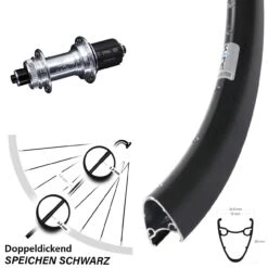 28-29 Zoll Hinterrad Ryde Dutch 19 Hochprofil Mit KX-GS Silbern Eloxiert Nabe