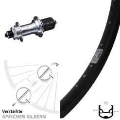 Ryde Andra 30 Disc Hinterrad 26 Zoll Mit KX-GS Silbern Eloxiert Centerlock Nabe