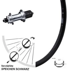 26 Zoll Hinterrad KX-GS Silbern Eloxiert Ryde Andra 40 Disc