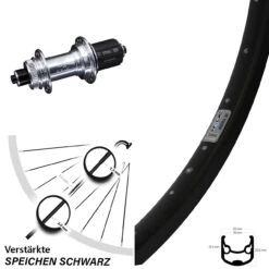 28-29 Zoll Hinterrad Ryde Andra 30 Disc Mit KX-GS Silbern Eloxiert 5x135 Centerlock Nabe