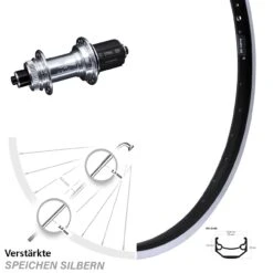 Ryde Andra 40 Disc-Hinterrad 20 Zoll Mit KX-GS Silbern Eloxiert 5x135 Centerlock Nabe