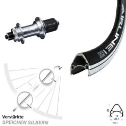 KX-GS Silbern Eloxiert Centerlock Rodi Airline 1 Hinterrad 28 Zoll Für Scheibenbremse