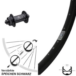 Schwarzes 26 Zoll Laufrad Ryde Andra 30 Disc Mit KX-G Für Schnellspanner