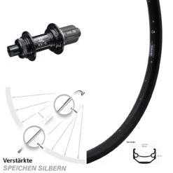 Hinterrad 26 Zoll Ryde Andra 40 Disc Centerlock KX-G/S Schwarz Steckachse