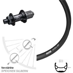 Hinterrad 27,5 Zoll Ryde Andra 321 Disc KX-G/S Hinterradnabe Centerlock