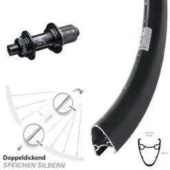 28 Zoll Hinterrad KX-GS Schwarz Steckachse Centerlock Ryde Dutch 19 30 Mm Hochprofil