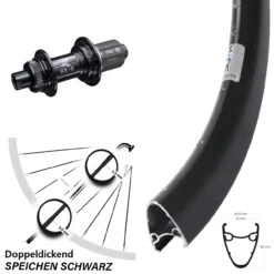 28-29 Zoll Hinterrad Ryde Dutch 19 Hochprofil Mit KX-GS Schwarz Nabe