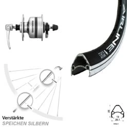 Shimano DH3N80 Nabendynamo Rodi Airline Fahrrad-Vorderrad 28 Zoll