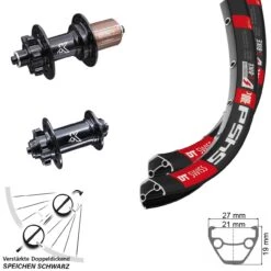 Dt-swiss Laufradsatz 28-29 Zoll KX-M Nabe 100/135 Mm 6-loch DT Swiss 545D Sapim E-Light Verstärkt