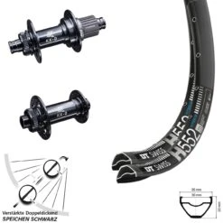 Dt-swiss 29 Zoll Laufradsatz DT Swiss H 552 Lastenrad Nabe KX-B Verstärkt Shimano