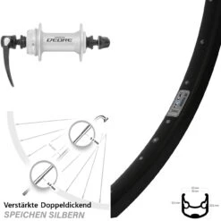 28 Zoll Vorderrad Ryde Andra 30 Disc Shimano HB-M595 Silbern