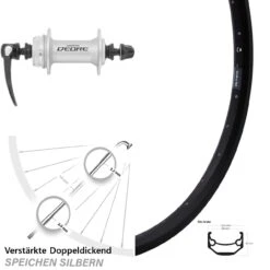 28 Zoll Vorderrad Ryde Andra 40 Disc Mit Nabe Shimano HB-M595 Silbern