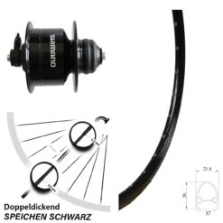 28 Zoll Vorderes Rad Mit Nabendynamo Exal GR 17 Shimano DH-3D72