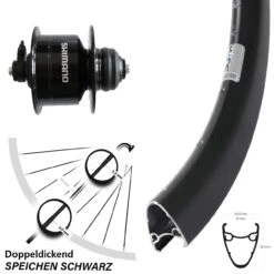 Shimano DH3D72 Ryde Dutch 19 Scheibenbrems-Vorderrad 28 Zoll Schwarz