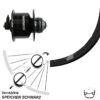 28-29 Zoll Nabendynamo Vorderrad Ryde Rival 23 Shimano DH-3D72 Centerlock Schwarz