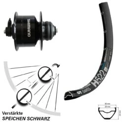 Dt-swiss Vorderrad 29 Zoll DT Swiss H 522 Schwarz Shimano DH3D72