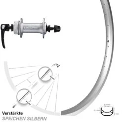 Silbernes 24 Zoll Vorderrad Ryde Andra 40 Mit Shimano Deore HB-M6000