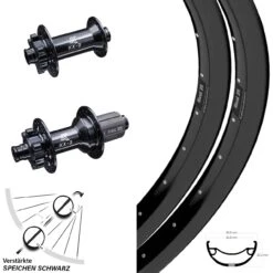 Laufradsatz 27,5+ Zoll Boost Ryde Rival E-Bike KX-B Nabe 6-loch Verstärkt 11-fach