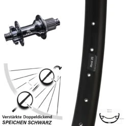 Breites 29 Zoll Hinterrad Ryde Rival 35 KX-B Boost Micro Spline Heavy Duty