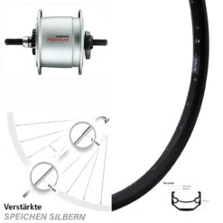 Vorderrad 20 Zoll Shimano Nabendynamo Für Rollenbremse DH-C6000 Ryde Andra 40