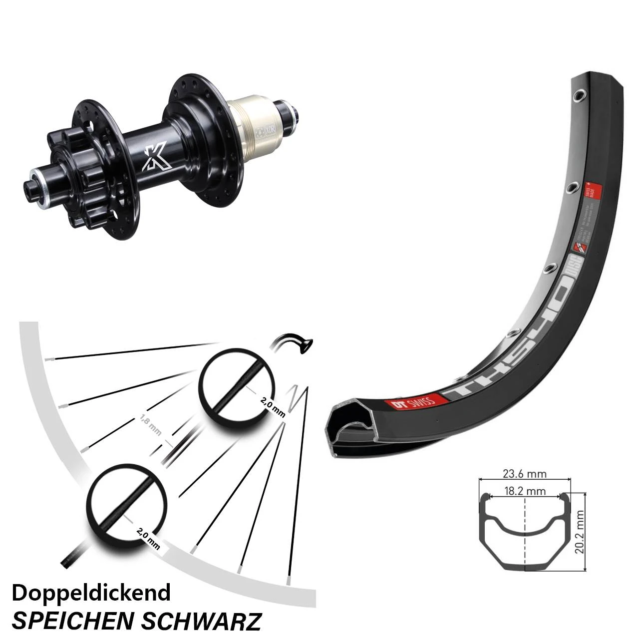 Dt-swiss DT Swiss TK 540 Disc Hinterrad 28-29 Zoll Mit KX-M 6-Loch Nabe Leicht 5x135 Mm