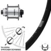Vorderrad Nabendynamo Shimano DH-UR708-3D Ryde Andra 30 Disc 26 Zoll Steckachse