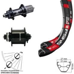 Dt-swiss Laufradsatz 28-29 Zoll DT Swiss 545D Verstärkt KX GS 100/135 Mm Dynamo Shimano DH-UR700