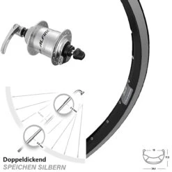 Shimano Alfine Ryde ZAC 19 Vorderrad Mit Nabendynamo 26 Zoll