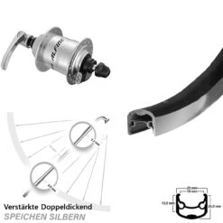 28 Zoll Fahrrad Nabendynamolaufrad Ryde Andra 30 Shimano Alfine DH-S701