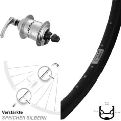 Vorderrad 26 Zoll Ryde Andra 30 Disc Shimano Alfine Centerlock