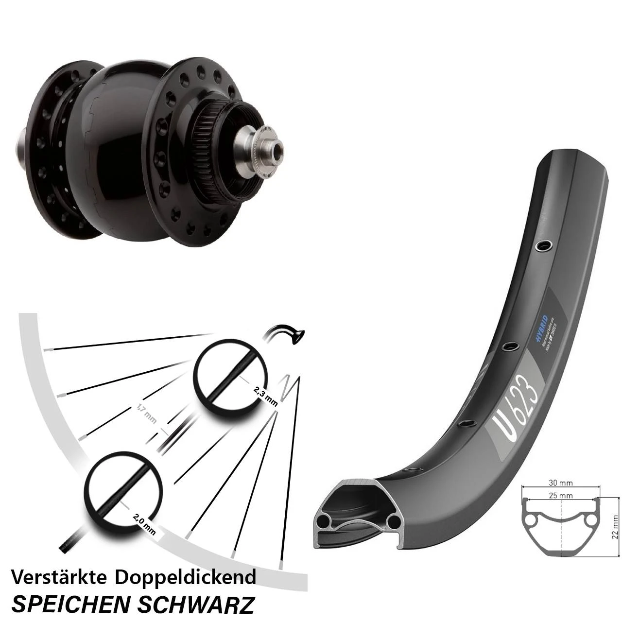 Dt-swiss SON 28 Disc Centerlock Schwarz Eloxiert DT Swiss U 623 29 Zoll Vorderrad