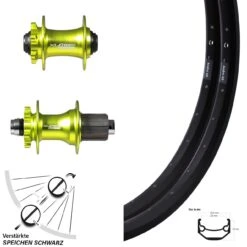 Ryde Andra 40 Laufradsatz 27,5 Zoll Nabe XLC Pro Grün Eloxiert 100/142 Mm E-Bike