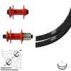 29 Zoll Laufradsatz Ryde Rival 21 XLC Pro Nabe Rot Steckachse 100x142 Mm 6-loch