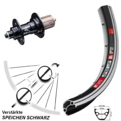 Dt-swiss 26 Zoll Hinteres Rad DT Swiss 535 Mit KX-T Nabe 130 Mm Schwarz