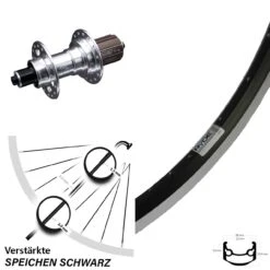 27,5 Zoll Hinterrad KX-T 135 Mm Silbern Eloxiert Ryde Andra 35