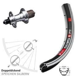 Dt-swiss KX-T 135 Mm Silbern Eloxiert DT Swiss 535 Hinterrad 26 Zoll