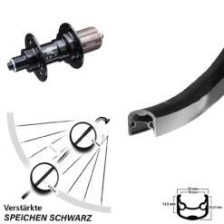 Hinterrad 26 Zoll Ryde Andra 30 Felgenbremse Lastenrad Nabe 6-fach Gelagert KX-T 11-fach