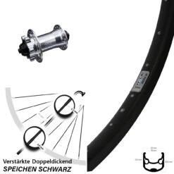 28-29 Zoll Vorderrad KX-E Nabe Silbern 5x100 Mm 6-loch Ryde Andra 30 Disc